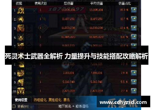死灵术士武器全解析 力量提升与技能搭配攻略解析